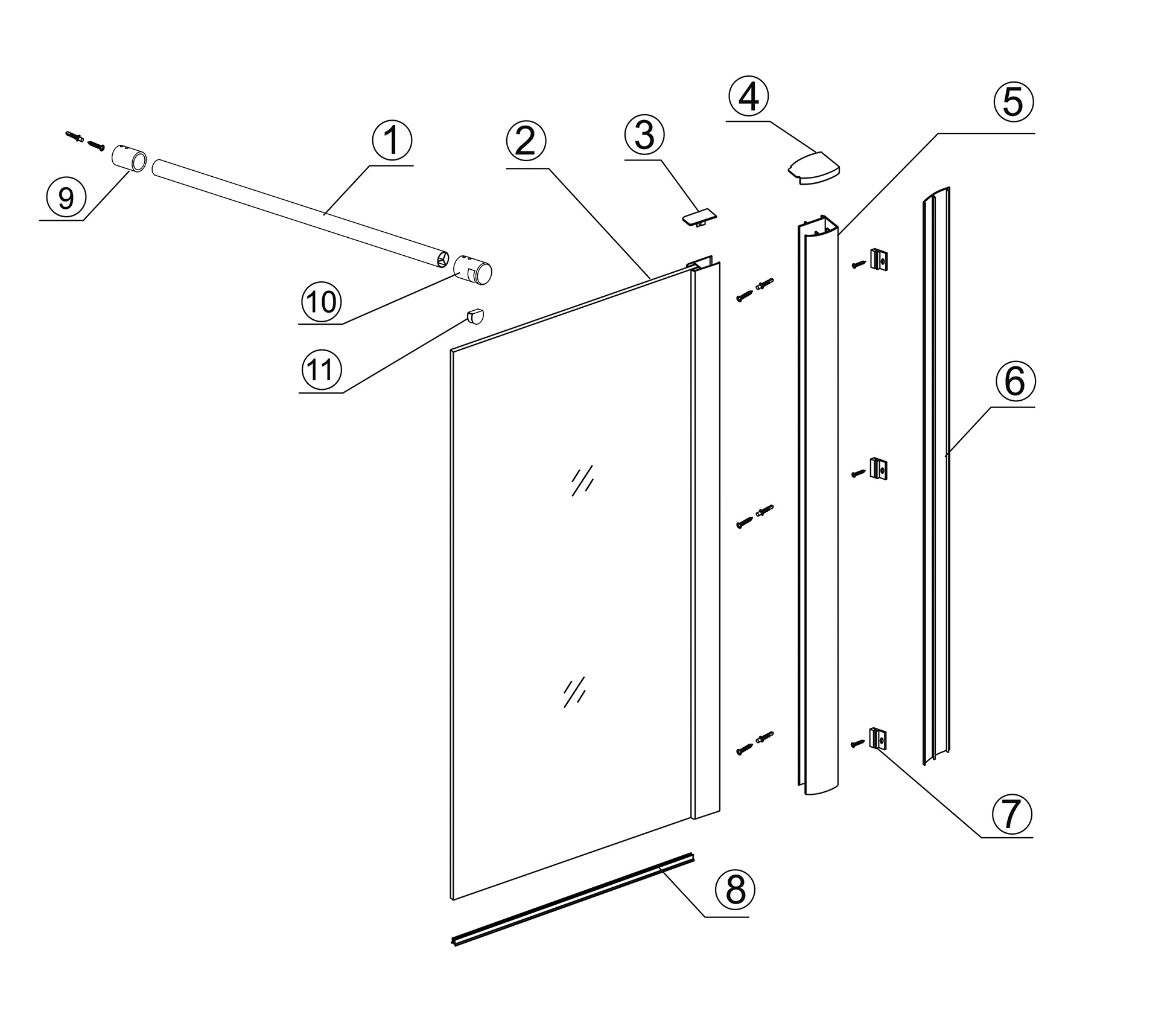 inloopdouche eco met muurprofiel - afbeelding 6