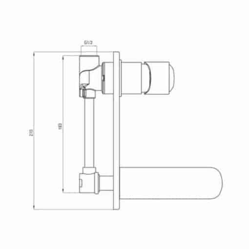 Wastafelkraan inbouwkraan SKWI-01 chroom - Afbeelding 4