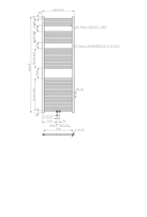 Radiator handdoekradiator Lydia grafiet - Afbeelding 5