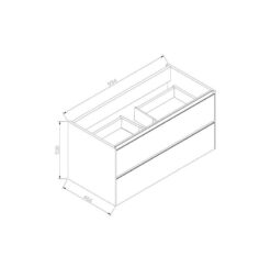 badmeubel lilium trendline 100 light wood - afbeelding 4