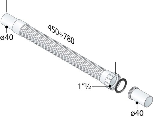 Buissifon Moduloflex-40 wit - Afbeelding 2
