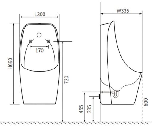 urinoir viora met sensor matwit - afbeelding 2