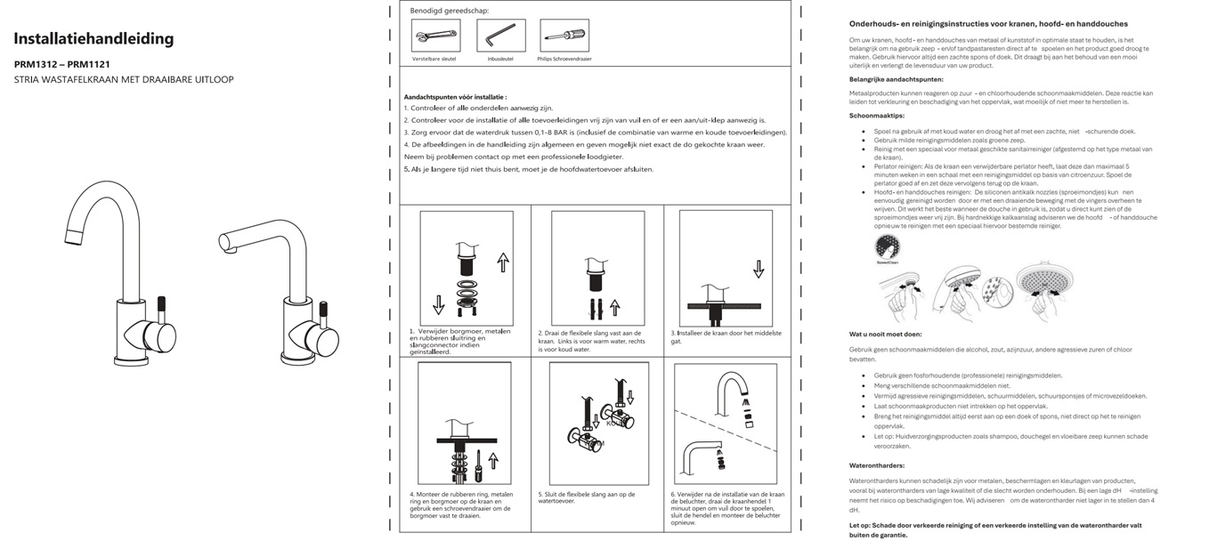 wastafelkraan stria recht chroom - afbeelding 4