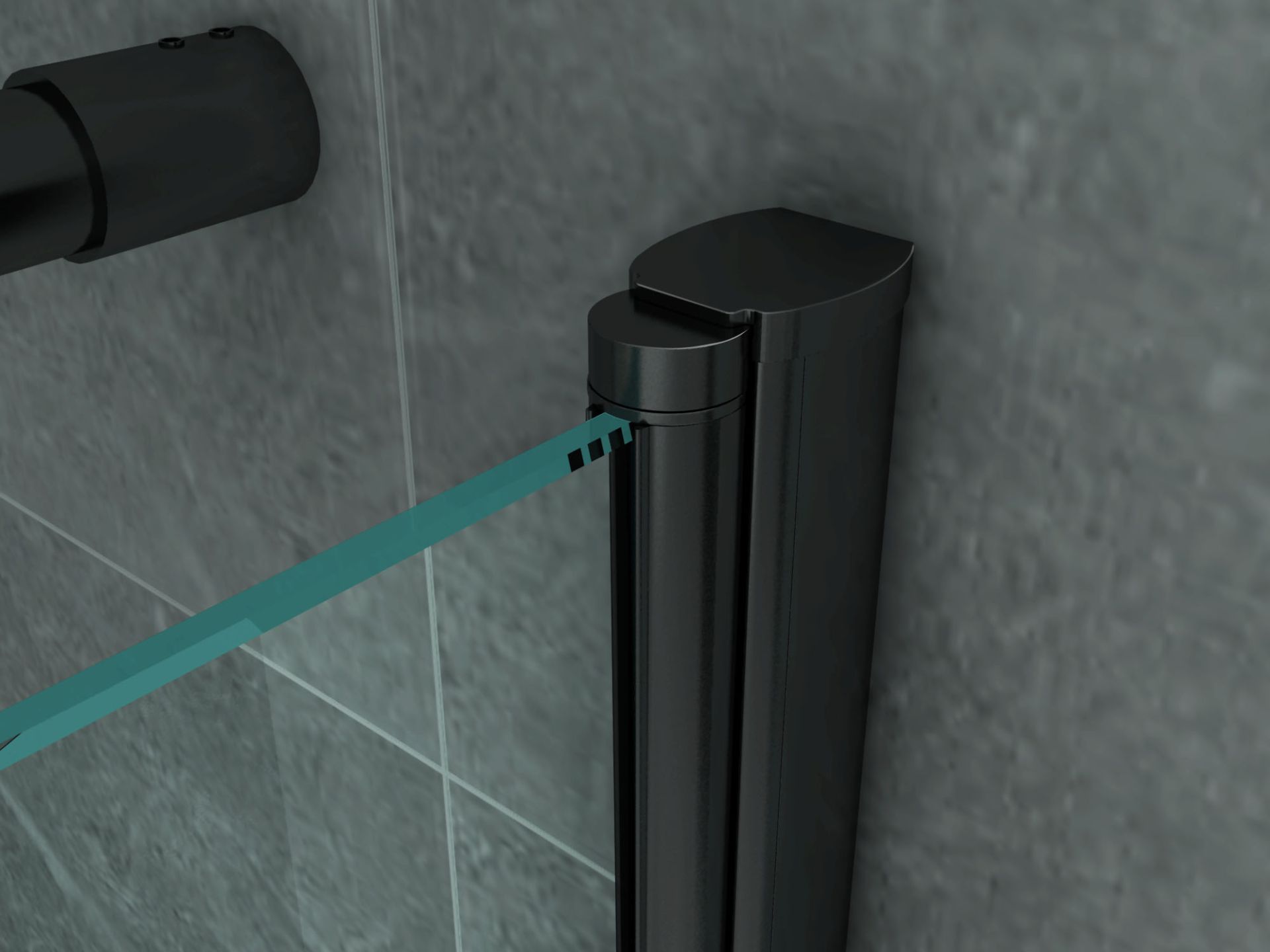 douchecabine aloni black met draaideur en zijwand - afbeelding 2