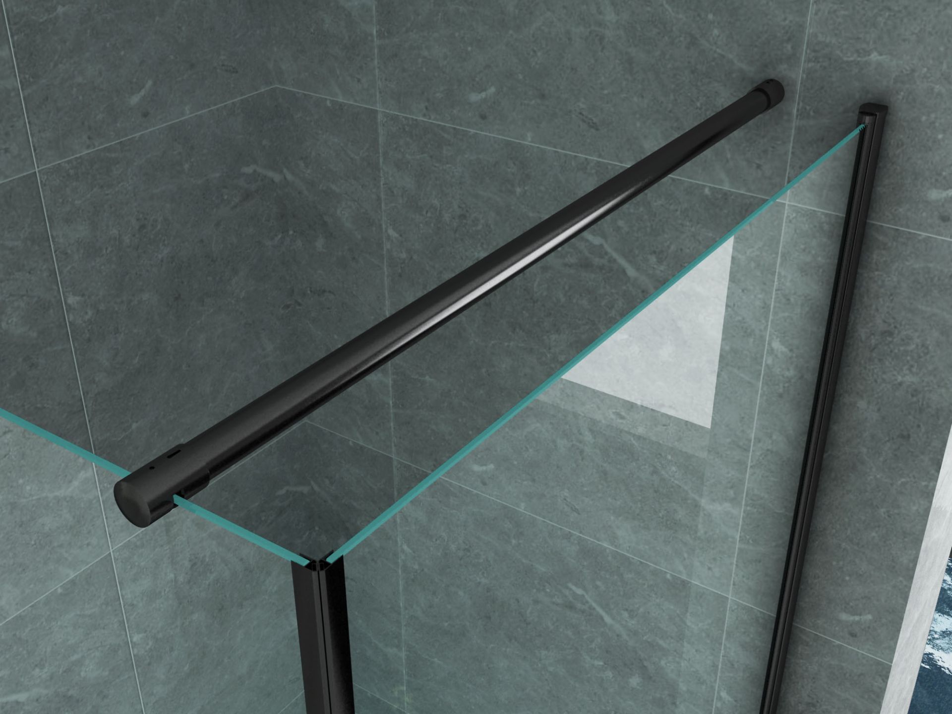 douchecabine aloni black met draaideur en zijwand - afbeelding 4