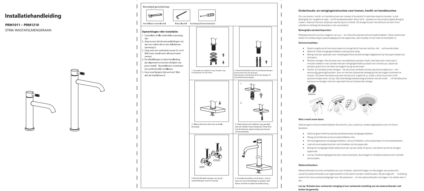 wastafelkraan stria hoog goud - afbeelding 4