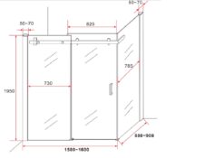 schuifzijwand zwart crbl045 90160 maten