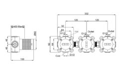 caral met stopkranen inbouw 29.2502 3
