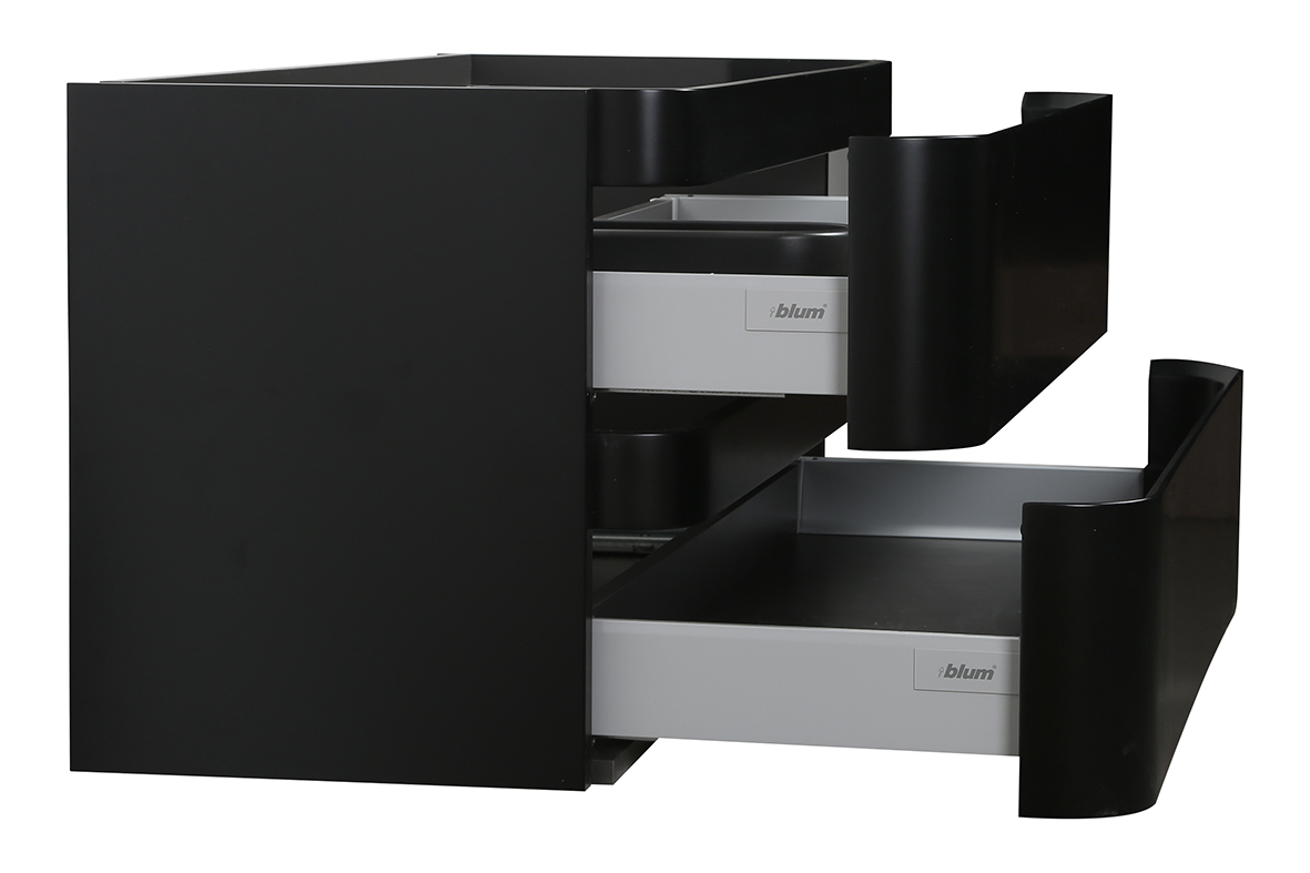 badmeubel novira matzwart met wastafel solid surface - afbeelding 4