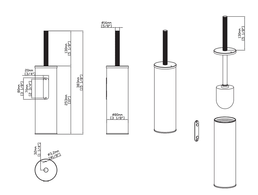 toiletset all in one stria bruin brons - afbeelding 6