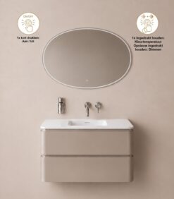 spiegel oliva ovaal met ledverlichting en verwarming - afbeelding 4